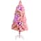 4ft. Pre-Lit Frosted Pink Cashmere Artificial Christmas Tree, Multicolor LED Lights